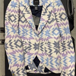 Smythe Women's Blazer with Geometric Design - Blue, Purple, Gray NWT
